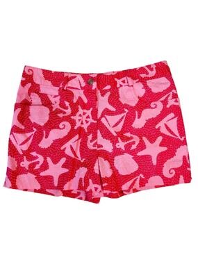 Vintage Lilly Pulitzer Starfish & Seashell Print Pink Shorts size 0
